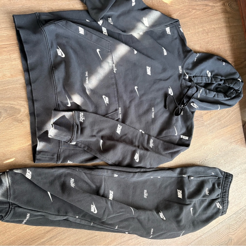 Nike Charcoal Hoodie with White Logo